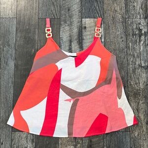 Chic Women's Red and White Camisole